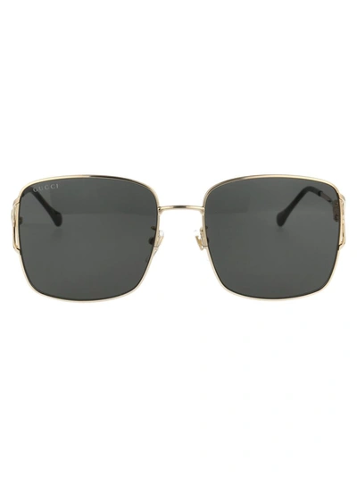 Gucci Square-frame Sunglasses In Gold