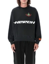 Heron Preston Hp Burn Crew-neck Sweatshirt In Black/light Green
