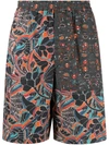 Isabel Marant Black Floral Print Cotton Shorts - Men's - Cotton In 01bk Black