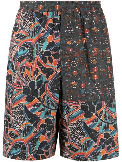 Isabel Marant Graphic-print Deck Shorts In Grey