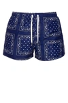 Jacquemus Men's Wave-print Fitted Swim Trunks In Print Navy Paisle