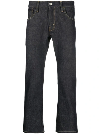 Junya Watanabe Graphic-print Cropped Jeans In 1 Ind X Rd/yl/white