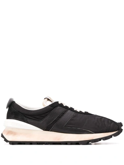 Lanvin Running Sneaker In Nylon, Nappa And Sued Shoes In Black