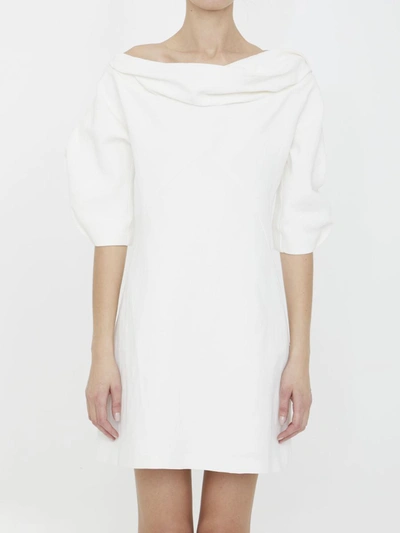 Jil Sander Linen And Viscose Dress In White