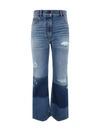 Moncler Genius Patchwork Style Jeans Moncler X Palm Angels In Blue