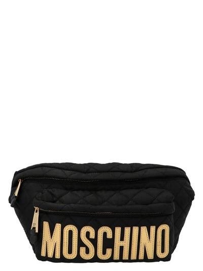 Moschino Logo Belt Bag In Black