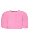 Msgm Pink Cropped Blouse In Pink