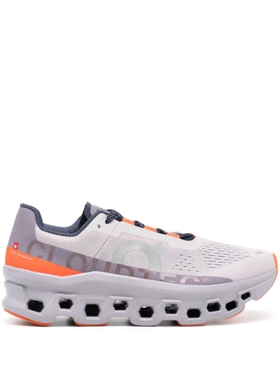 On Running Cloudmonster Running Sneakers In Pearl Flame