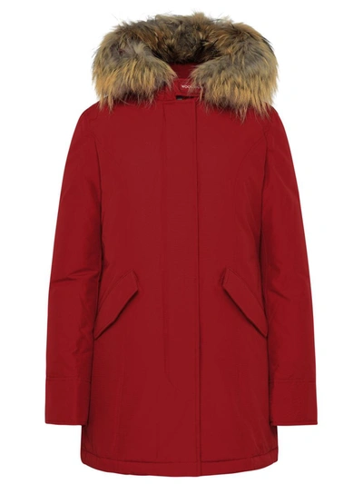 Woolrich Parca Arctic Raccoon In Red