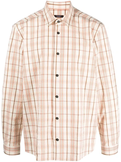 Peserico Check-pattern Long-sleeve Shirt In 954 Caffè