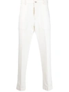 Peserico Man Cotton-blend Gabardine Chinos In 941 Bianco Mandorla