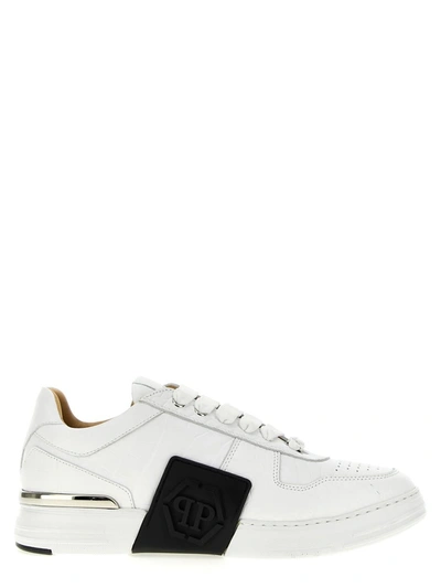 Philipp Plein Hexagon Sneakers In White/black