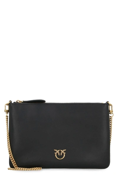 Pinko Leather Crossbody Bag In Black