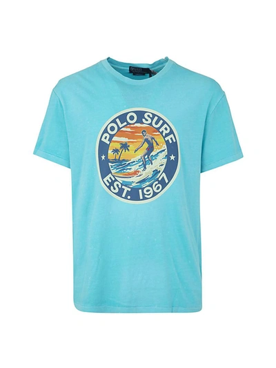 Polo Ralph Lauren Sscnclsm4 Short Sleeve T Shirt In Sky Blue