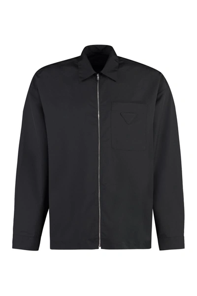 Prada Technical Fabric Blouson Jacket In Black