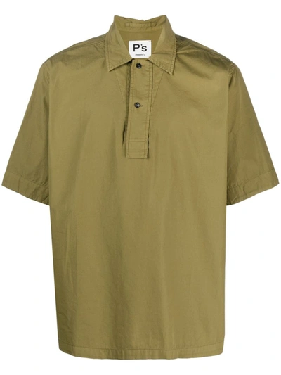 President's Short-sleeve Cotton Shirt In 053 Olive