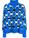 Random Identities Abstract-print Wool Jumper In Blue