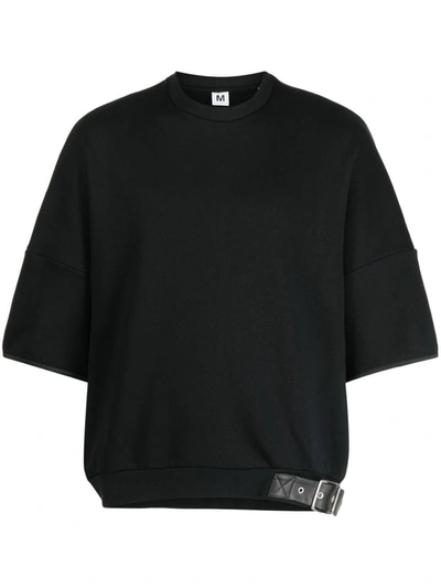 Random Identities Buckle-detailed Cotton T-shirt In 10000 Black