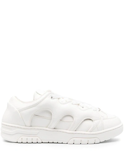 Santha Panelled Lace-up Sneakers In White