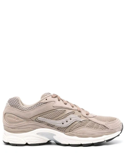 Saucony Progrid Omni 9 Premium Panelled Sneakers In Greige