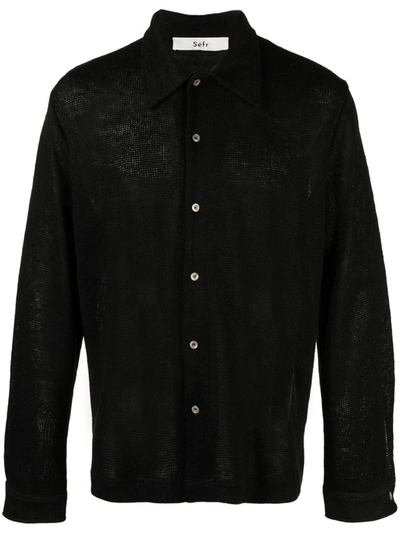 Séfr Garcia Linen Shirt In Black Linen
