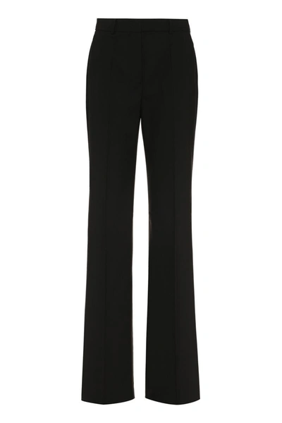 Sportmax Oxalis Virgin Wool Tailored Trousers In Black