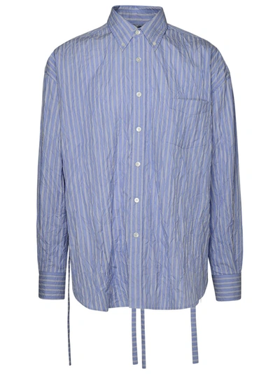 John Elliott Striped Cotton Shirt In Blue
