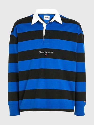 Tommy Jeans Tjm Serif Linear Stripe Rugby Clothing In Black