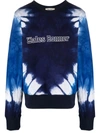 Wales Bonner Tie-dye Logo-embroidered Sweatshirt In Blue