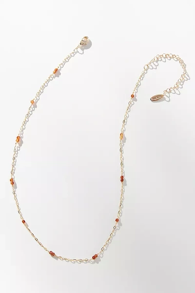 By Anthropologie Delicate Double Beaded Necklace In Yellow