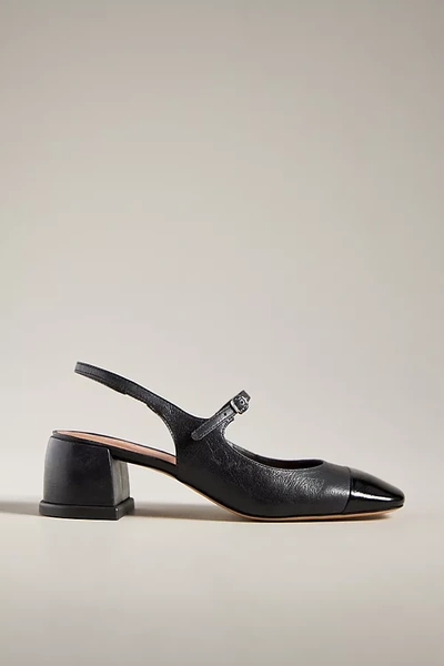 Maeve Mary Jane Slingback Heels In Black