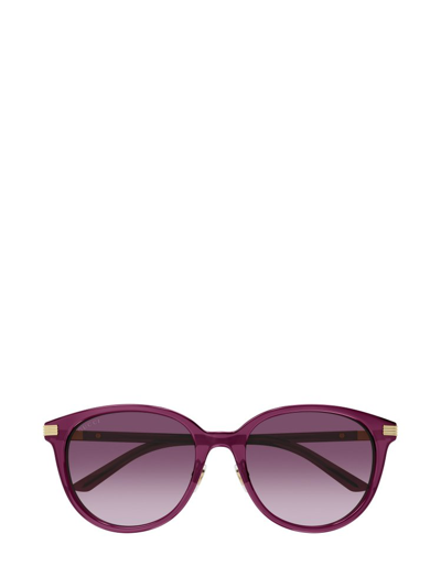 Gucci Eyewear Round Frame Sunglasses In Purple