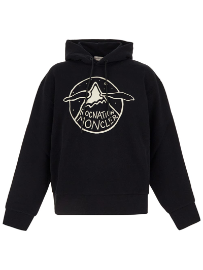 Moncler X Roc Nation By Jay-z Logo Hoodie In Black