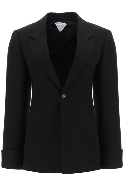 Bottega Veneta Structured Cotton Jacket In Black