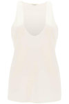 Saint Laurent Silk Crepe Satin Top In White