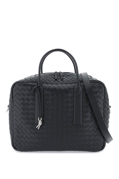 Bottega Veneta Medium Weekender Getaway Duffle Bag In Black