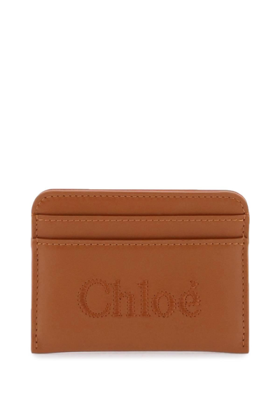 Chloé Sense Card Holder In Brown
