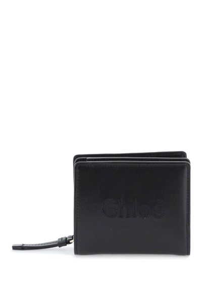 Chloé Sense Compact Wallet In Black