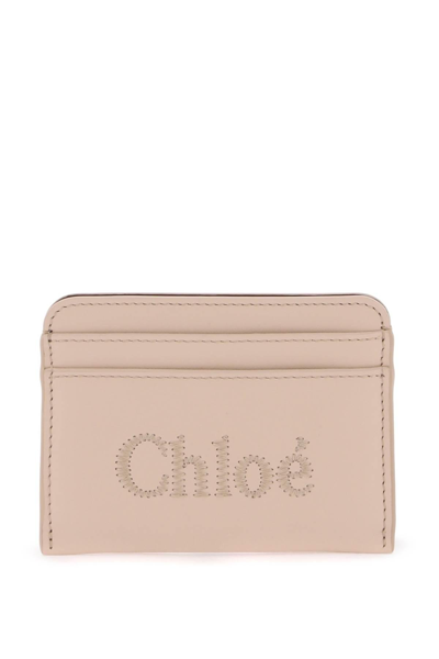 Chloé Sense Card Holder In Pink