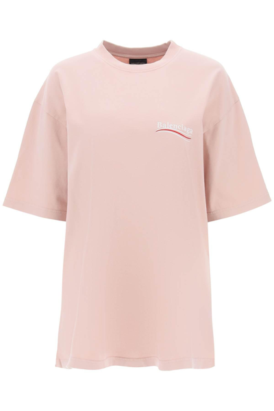 Balenciaga Light Pink Cotton Political Campaign T Shirt