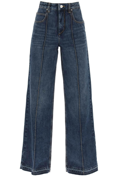 Isabel Marant Noldy Cotton Denim Jeans In Blue