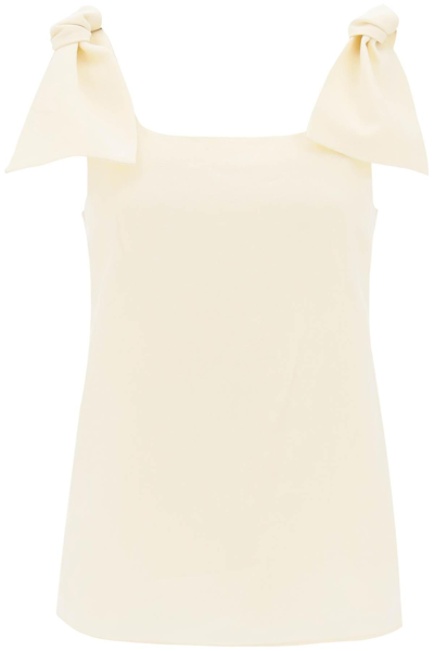 Chloé Tank Top With Bows On Shoulders In Neutral