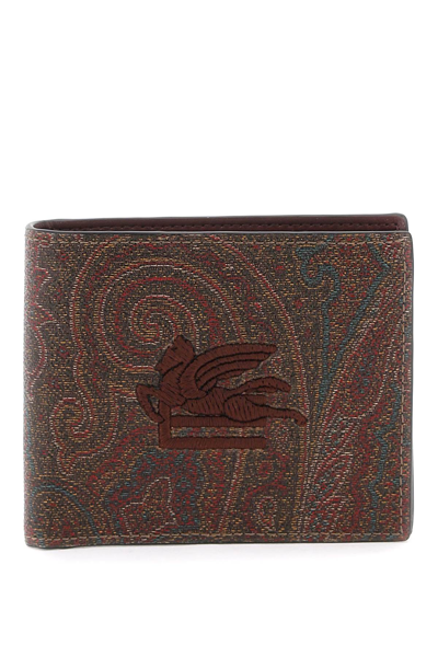 Etro Paisley Bifold Wallet With Pegaso Logo Women In Brown