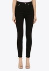 Dolce & Gabbana Chic Black Mid-waist Skinny Denim Jeans In Blue