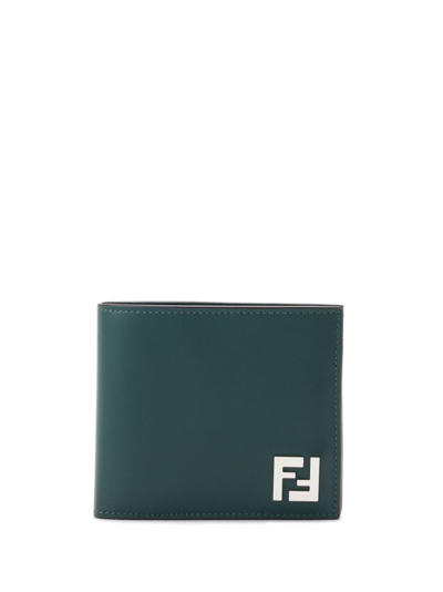 Fendi Men Ff Squared Bi-fold Wallet In Blue