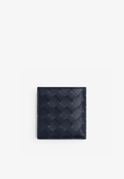 Bottega Veneta Bi-fold Intrecciato Slim Leather Wallet In Ardoise