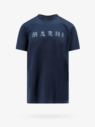 MARNI MARNI MAN T-SHIRT MAN BLUE T-SHIRTS