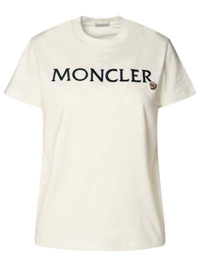 Moncler Woman T-shirt Logo Scritta In White