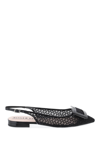 Roger Vivier Gommettine Net Slingback Flats In Black