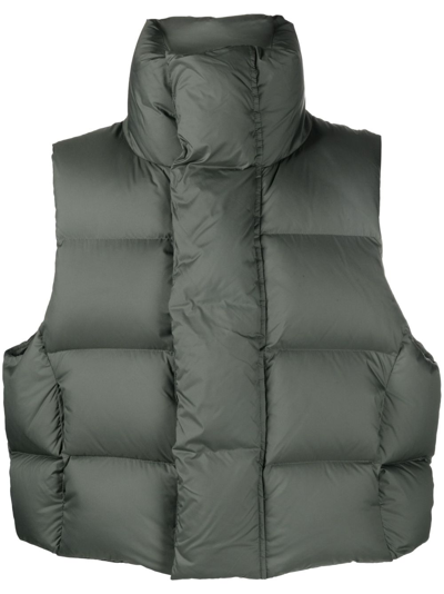 Entire Studios Padded Quilted Down Gilet In Green